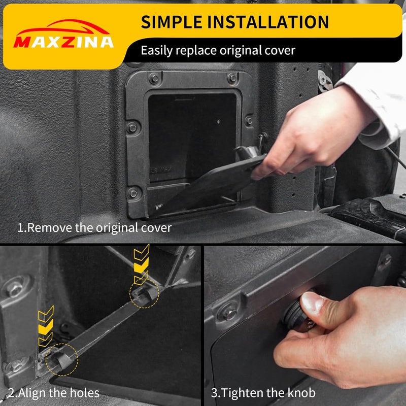 Maxzina Truck Security Lock Cover Compatible with 2022-2025 Ford Maverick Code Lock Design Bin Cover Bed Storage Bin Side Cover with Code Lock for 2024 Maverick Accessories - Image 4